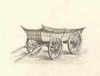 Claire Rome, Four Wheeled Trap – Original mid-20th-century watercolour painting