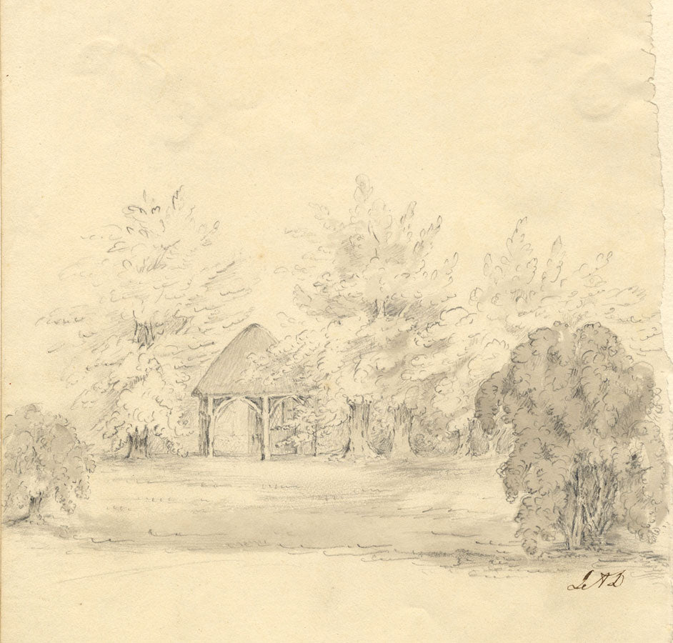 L.A.L., Pheasant House, Hormead – Original 19th-century graphite drawing