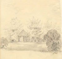 L.A.L., Pheasant House, Hormead – Original 19th-century graphite drawing