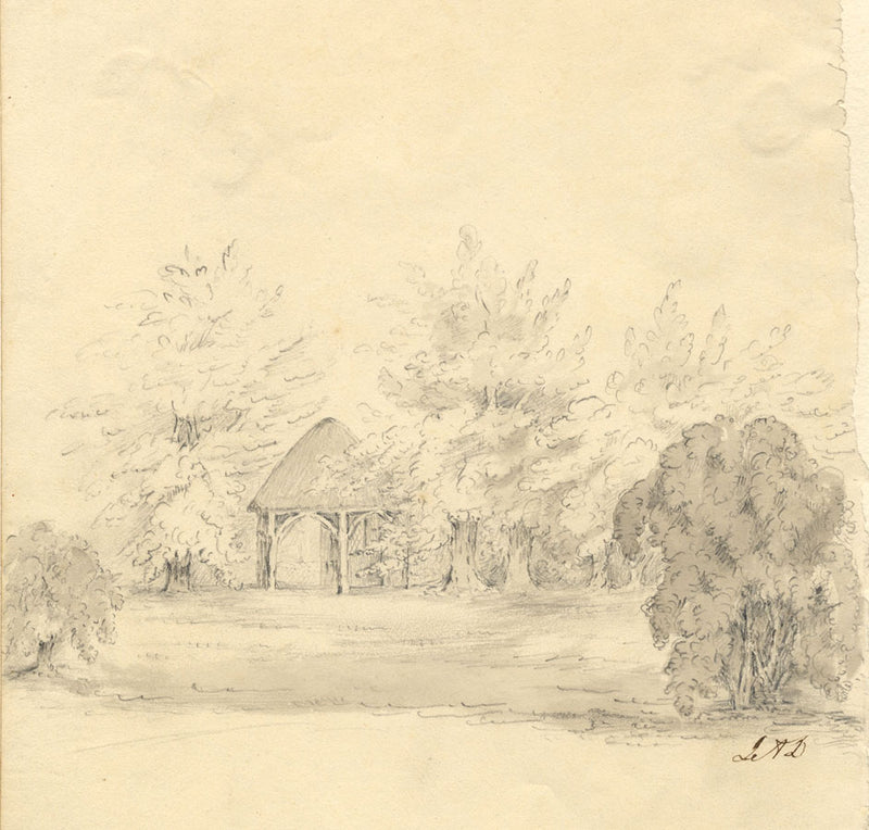 L.A.L., Pheasant House, Hormead – Original 19th-century graphite drawing