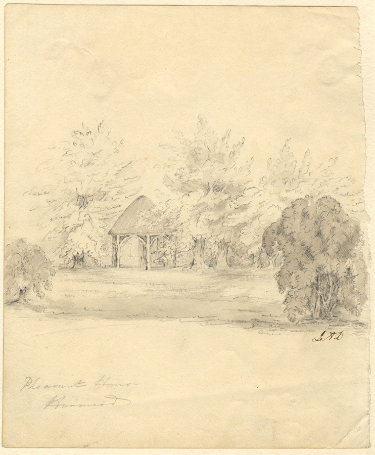 LAL, Pheasant House, Hormead – Disegno originale a grafite del XIX secolo
