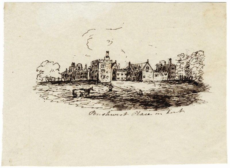 MMAB, Penshurst Place, Kent – ​​Disegno originale a penna e inchiostro della metà del XIX secolo