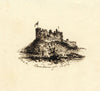 M.M.A.B., Bamburgh Castle – Original mid-19th-century pen & ink drawing