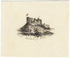 MMAB, Castillo de Bamburgh – Dibujo original a pluma y tinta de mediados del siglo XIX