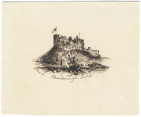 MMAB, Castillo de Bamburgh – Dibujo original a pluma y tinta de mediados del siglo XIX
