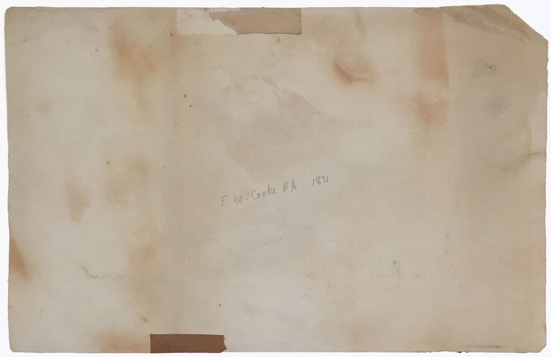 E.W., Mountain View with Lake & Hut, Horrà – Original 1891 watercolour painting