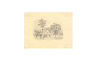 Country House in Miniature – Original 19th-century graphite drawing