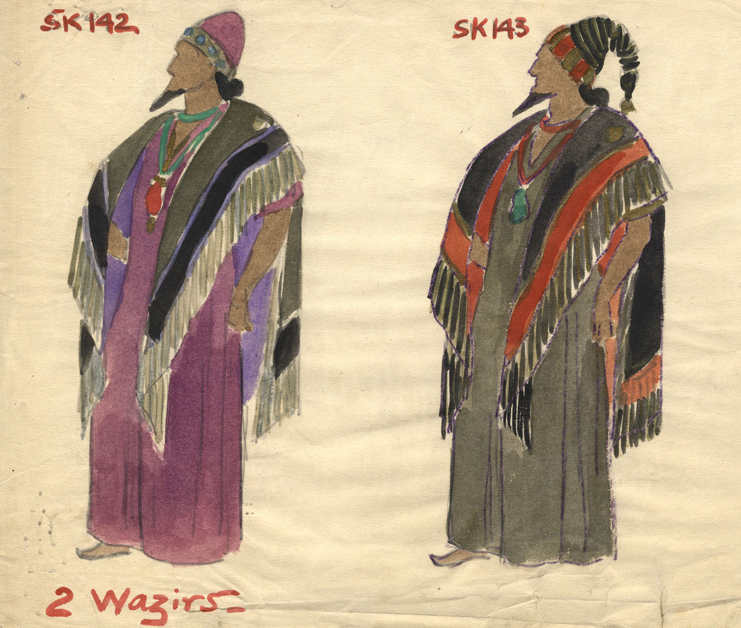 Costumier after Percy Anderson, Theatre Costume Design for 'Cairo' 1921 Wazirs