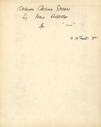 Percy Anderson, Original Theatre Costume Design for 'Cairo' 1921: The Banker