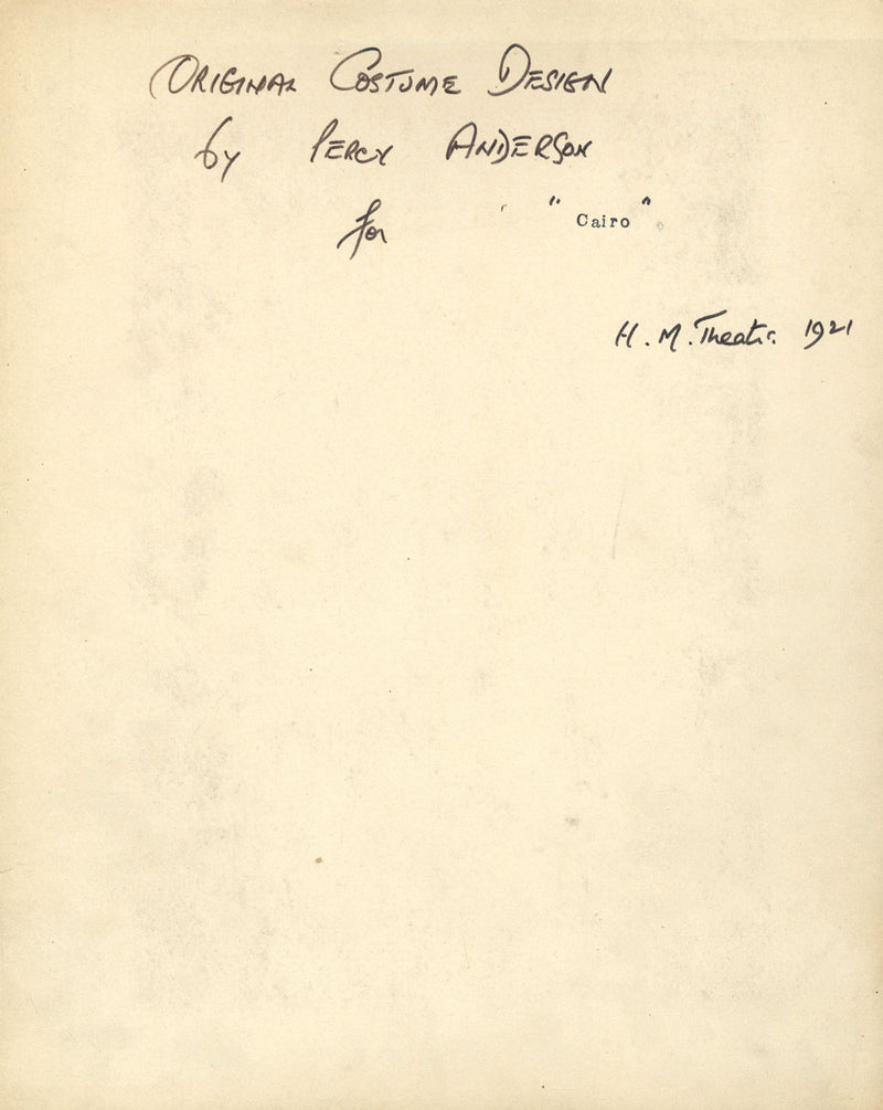 Percy Anderson, Original Theatre Costume Design for 'Cairo' 1921: The Banker