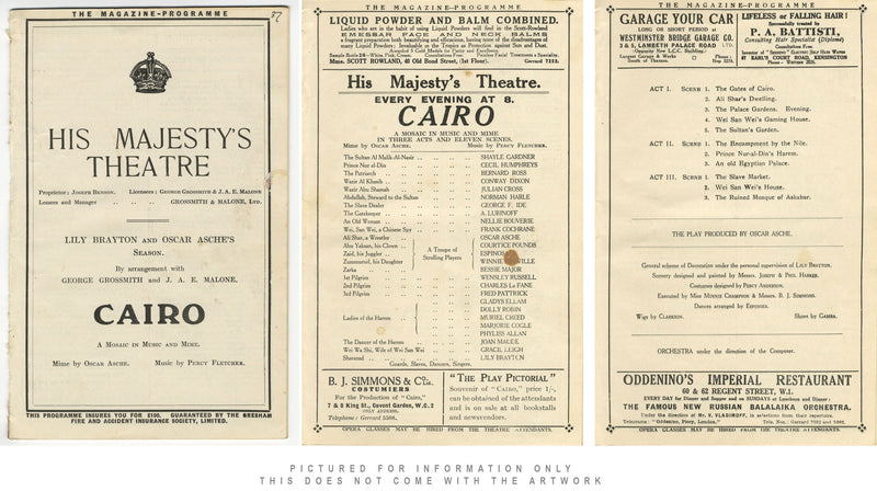 Costumista ispirato a Percy Anderson, costumi teatrali per 'Il Cairo' 1921 Wazirs