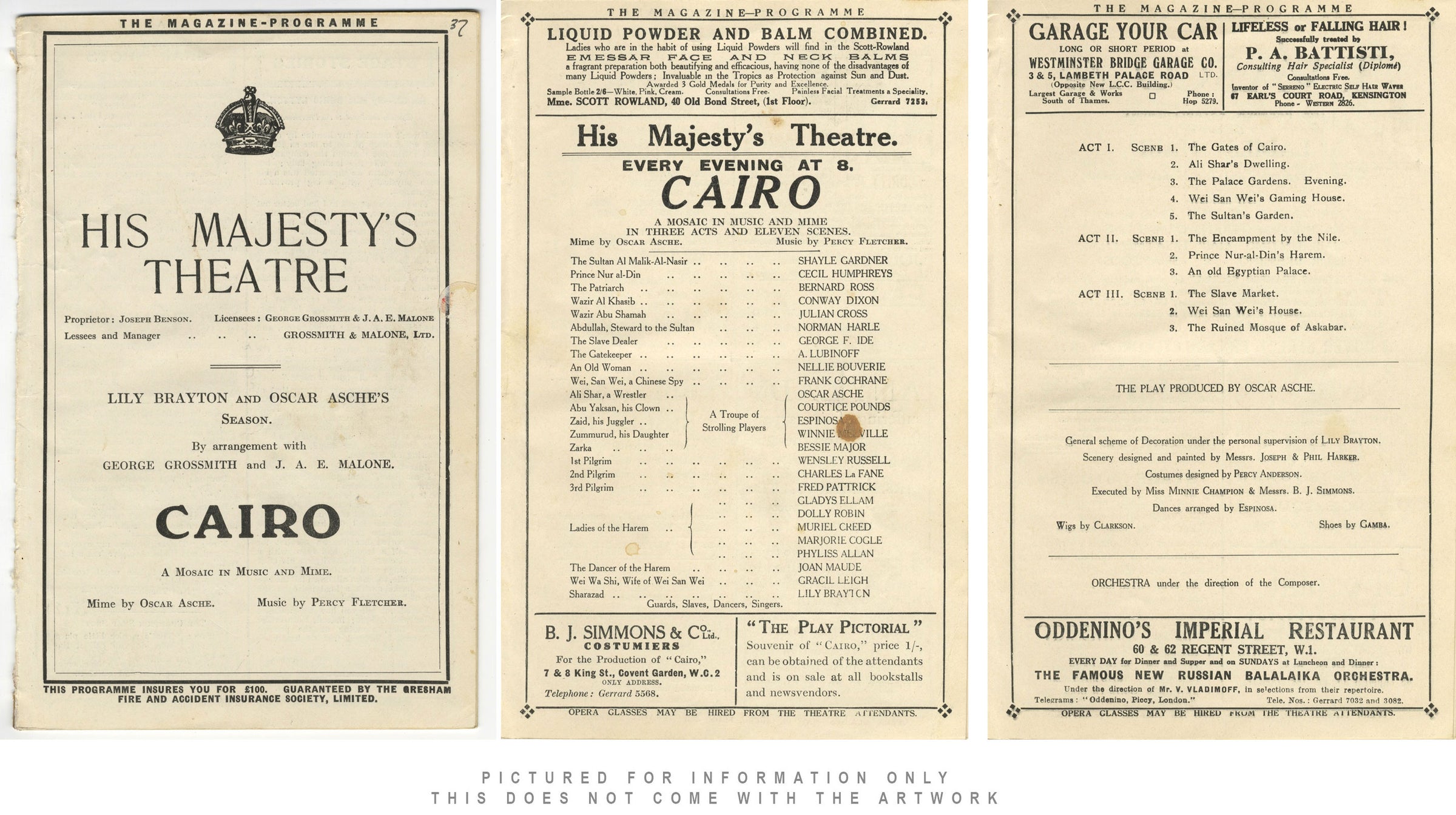 Costumista ispirato a Percy Anderson, costumi per 'Il Cairo' 1921: Due Visir