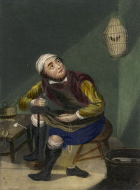 Cobbler after Adriaen van Ostade – Original mid-19th-century mezzotint print