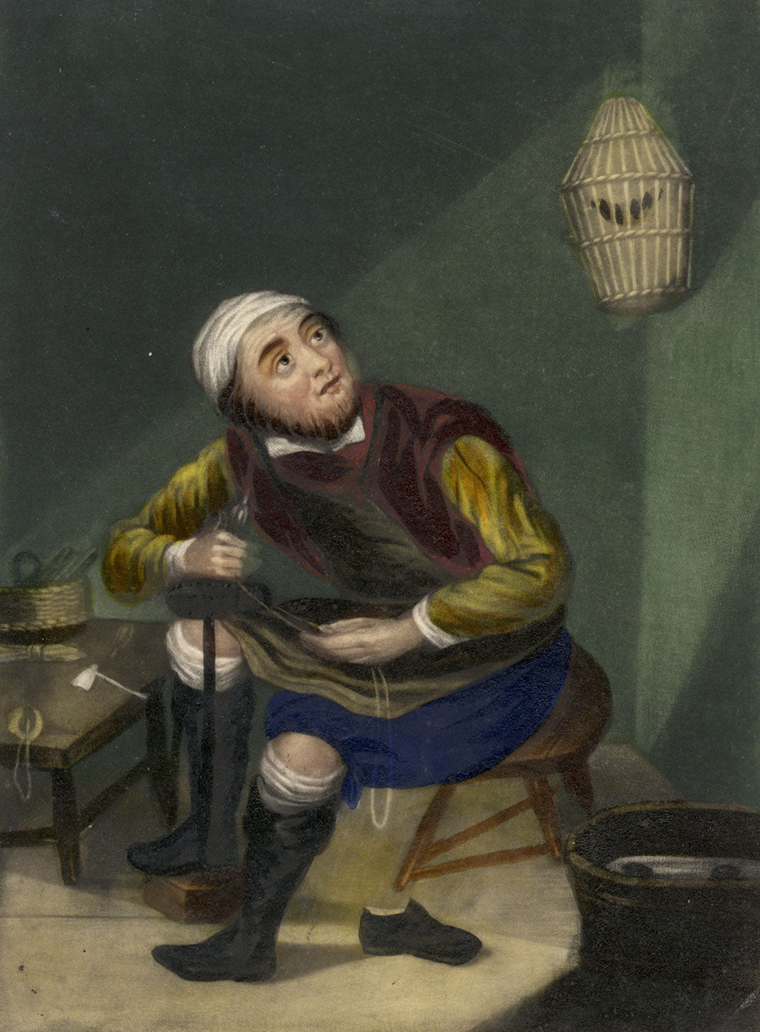 Cobbler after Adriaen van Ostade – Original mid-19th-century mezzotint print