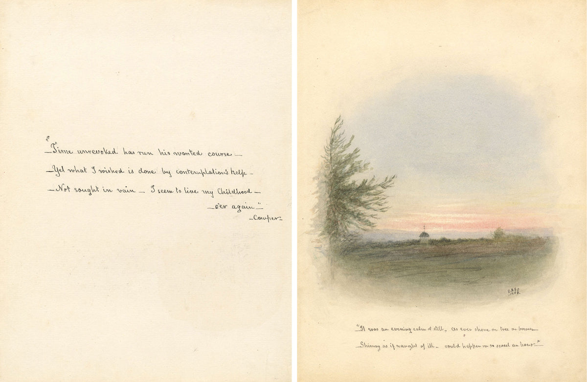 Sarah AE Shrubsole, Paesaggio serale, Epsom Surrey – acquerello del 1908