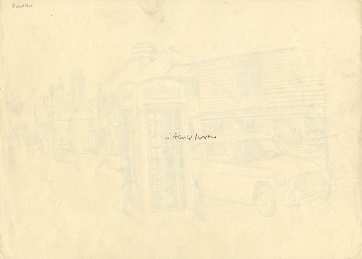 James Arnold Martin, High Street, Brasted, Kent – 1960s pen & ink drawing