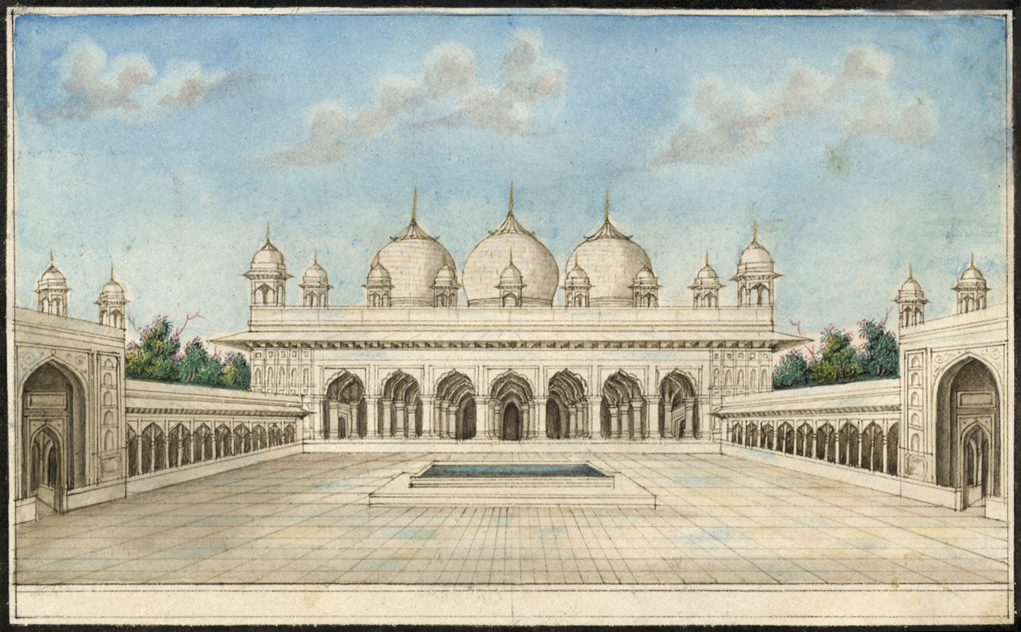 Moti Masjid Pearl Mosque, Agra Fort – Early 19th-century Indian Company painting