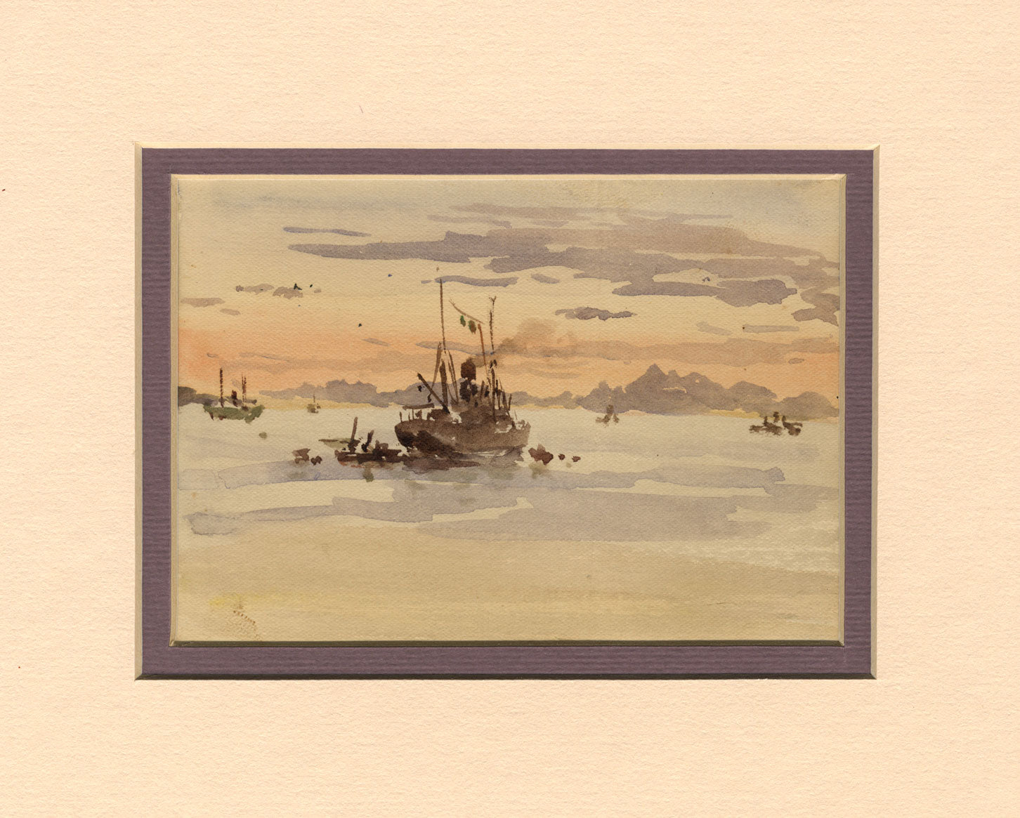 Conrad H.R. Carelli, Sunset, Ana Sagar Lake, Ajmer, India – 1908 watercolour