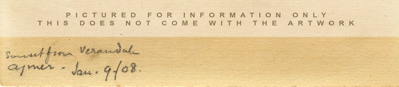 Conrad H.R. Carelli, Sunset, Ana Sagar Lake, Ajmer, India – 1908 watercolour