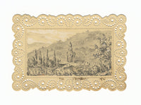 T.V., Honfleur Normandy Miniature on Perforated Paper – 19th-century drawing