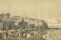 Dieppe; establissement du bains de mer – 1859 hand-coloured lithograph print