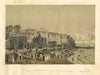 Dieppe; establissement du bains de mer – 1859 hand-coloured lithograph print