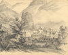Auory, Eaux-Bonnes, Pyrenees, France – Original 1838 graphite drawing