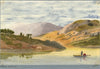 Mildred Robinson, Mountain Lake with Rowing Boat – 1875 watercolour painting