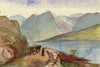 Beatrice Robinson, Mountain Lake with Horse & Cart – 1879 watercolour painting