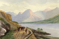 Gertrude Robinson, Mountain Lake with Horse & Cart – 1879 watercolour painting