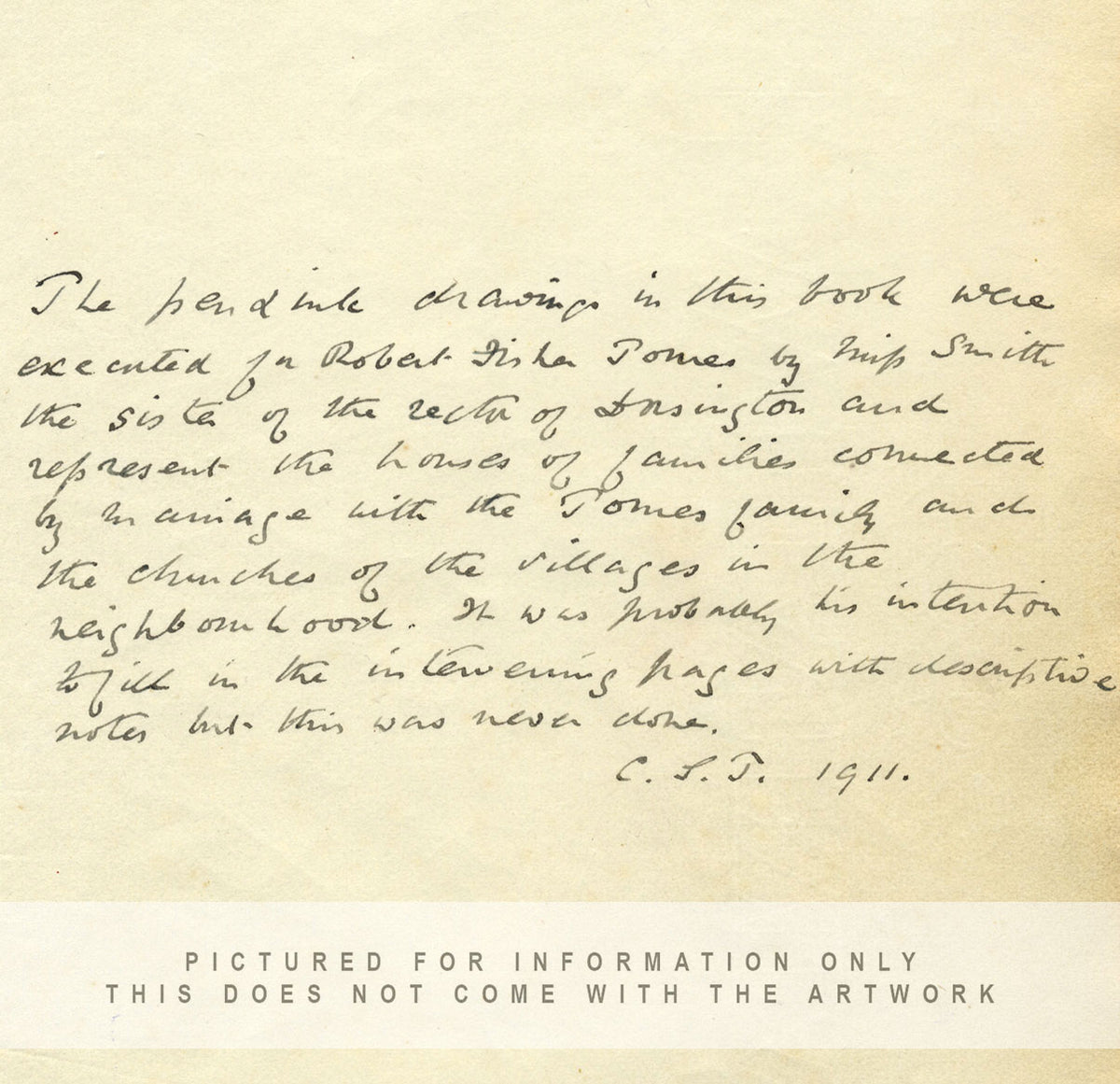 M.S. Smith, Mion House, Stratford-upon-Avon – 1870 pen & ink drawing