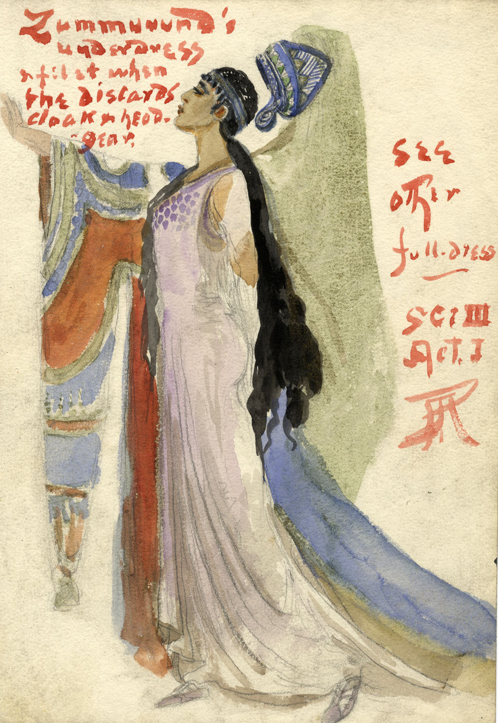 Percy Anderson, Original Costume Design for 'Cairo' 1921: Zummurud