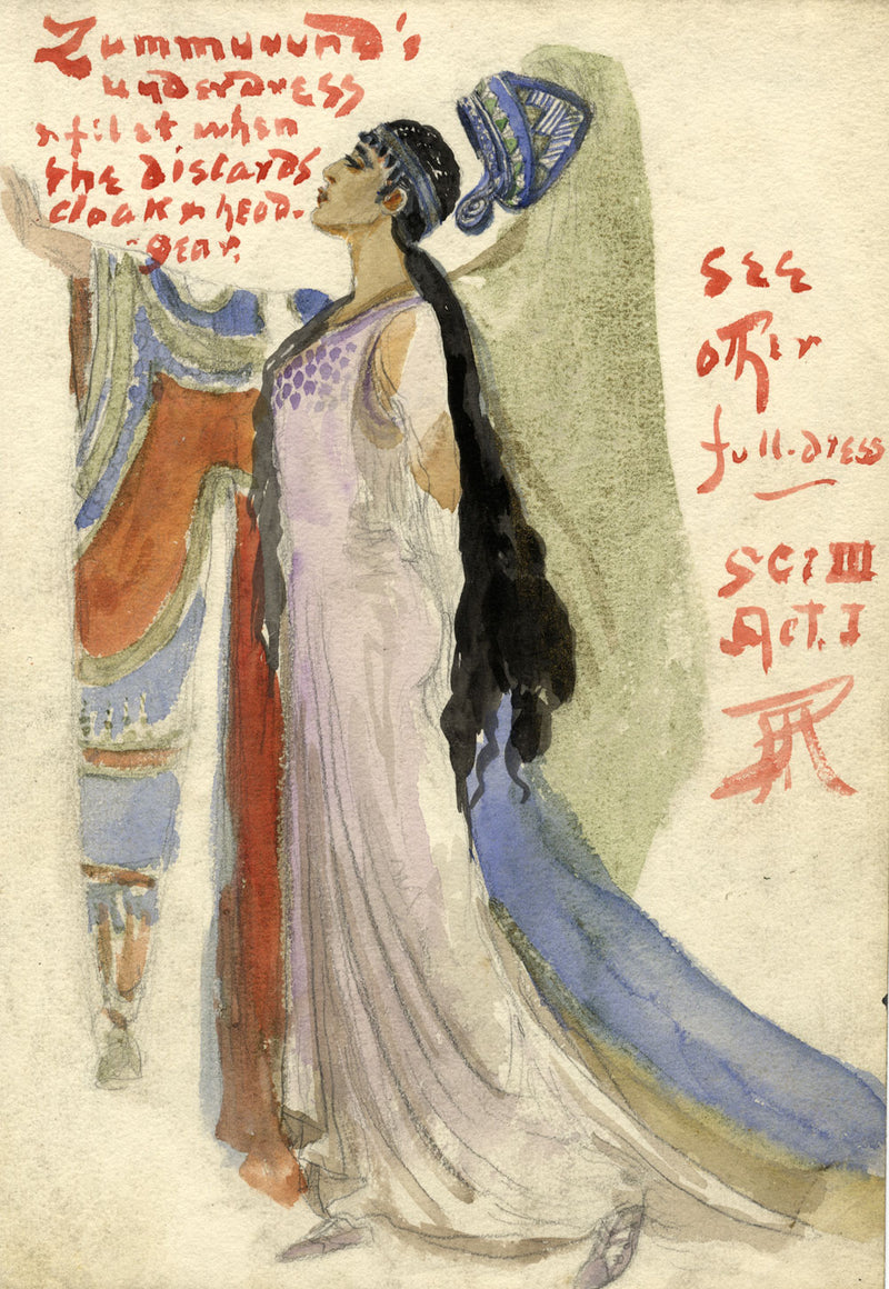Percy Anderson, Original Costume Design for 'Cairo' 1921: Zummurud