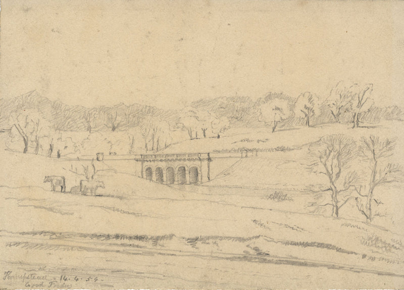 George Corson, Hampstead Heath Viaduct – Original 1854 graphite drawing