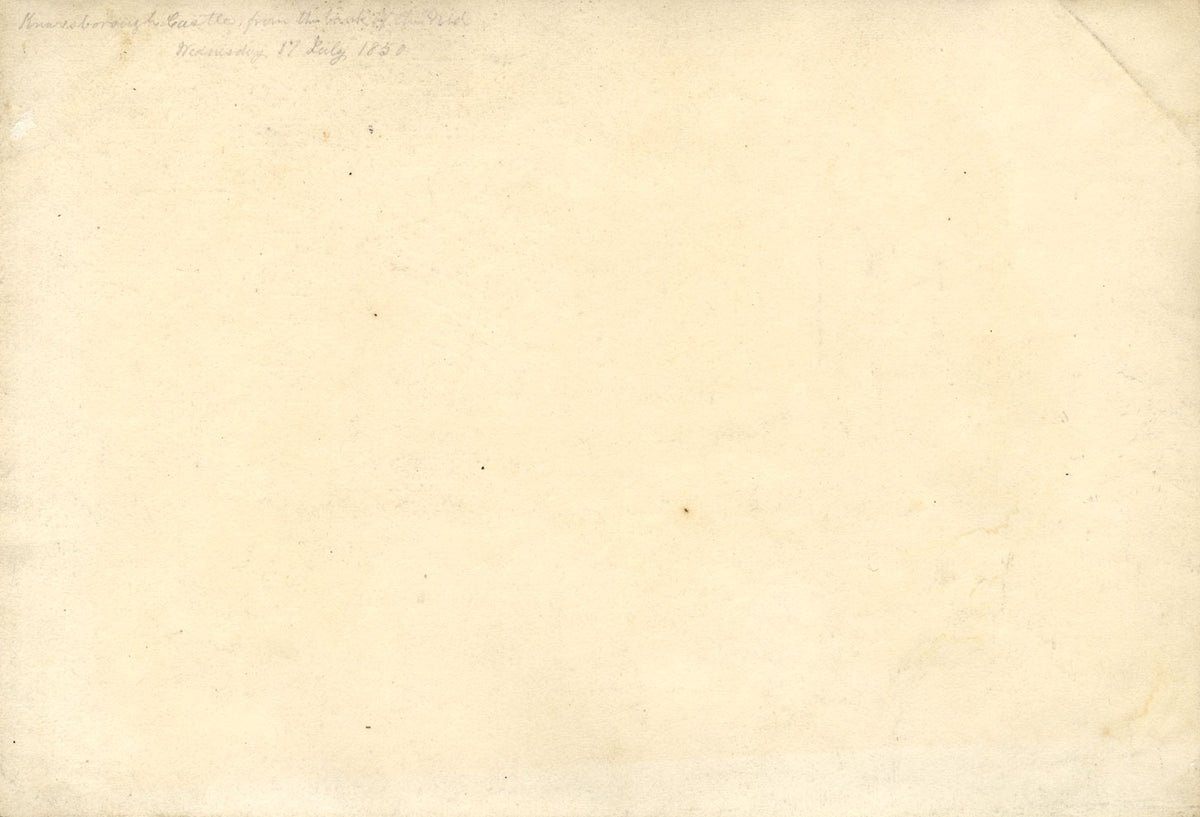 George Corson, Knaresborough Castle from Nidd, Yorkshire – 1850 graphite drawing