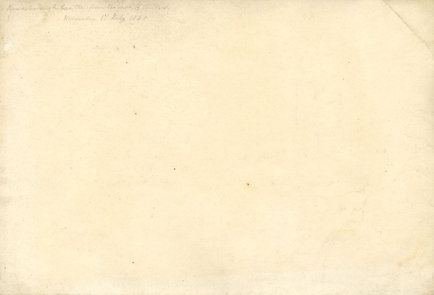 George Corson, Knaresborough Castle from Nidd, Yorkshire – 1850 graphite drawing