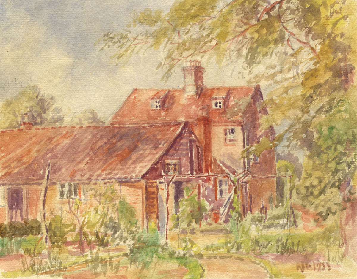 Robert J. Gedge, Brick House near Coltishall, Norfolk -1953 watercolour painting