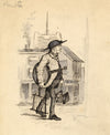 Street Seller, Paulton – Original 19th-century pen & ink drawing