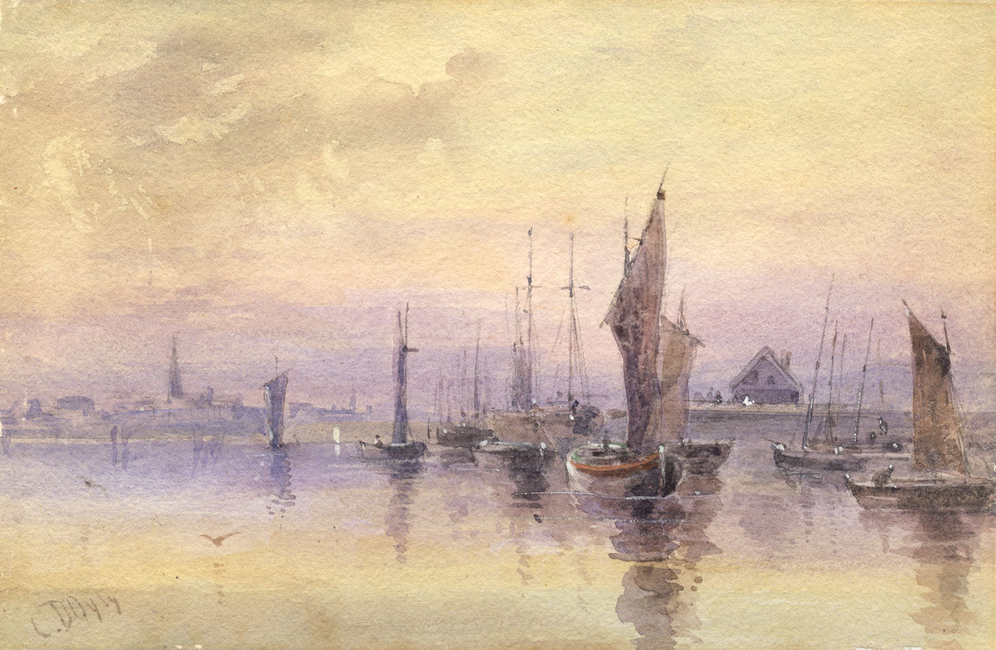 Sir Charles D'Oyly, Pilchard Fishing South Devon -Early 19th-century watercolour