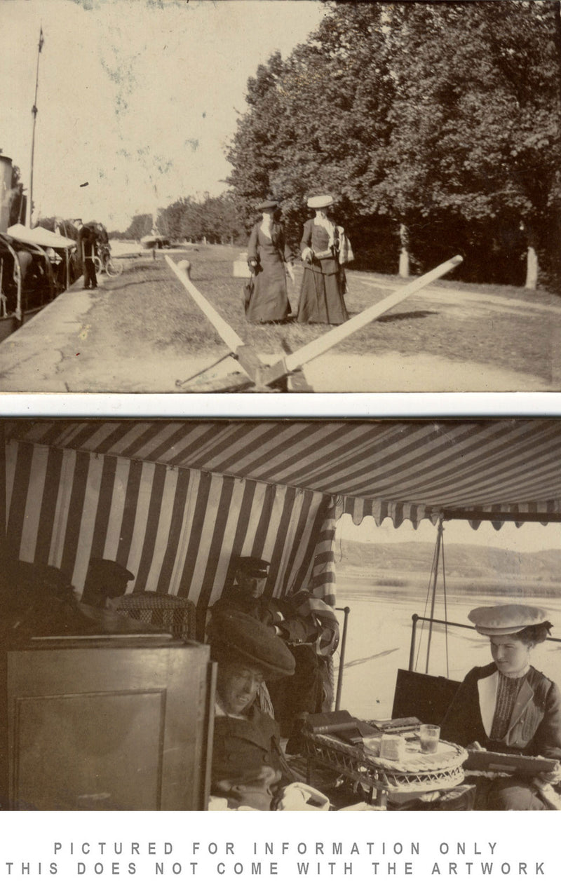 Ponte sul fiume Nissan, Halmstad, Svezia – Dipinto originale ad acquerello del 1904