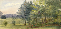 Mary C. Durst, Beaulieu Abbey Grounds, New Forest – 1887 watercolour painting