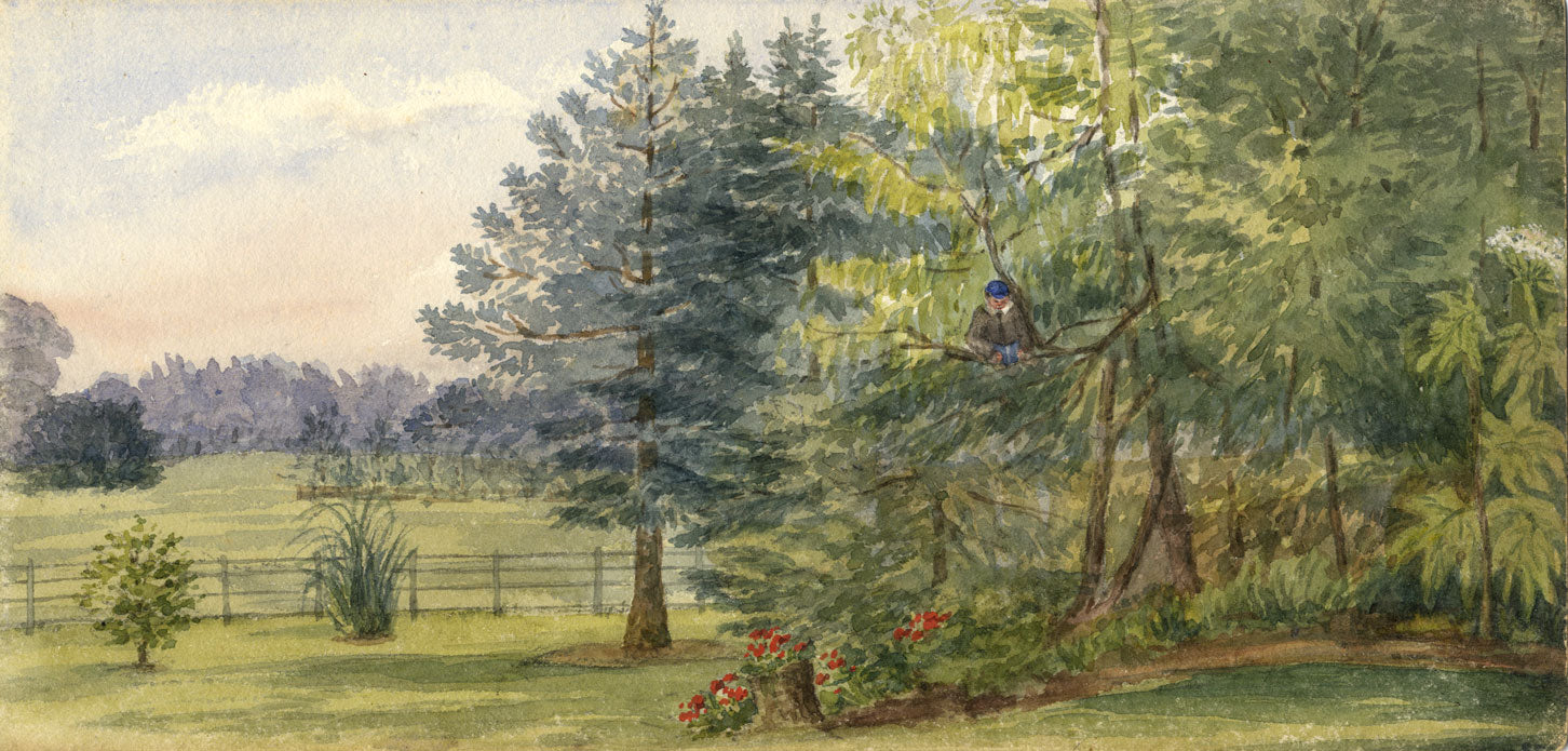 Mary C. Durst, Beaulieu Abbey Grounds, New Forest – 1887 watercolour painting
