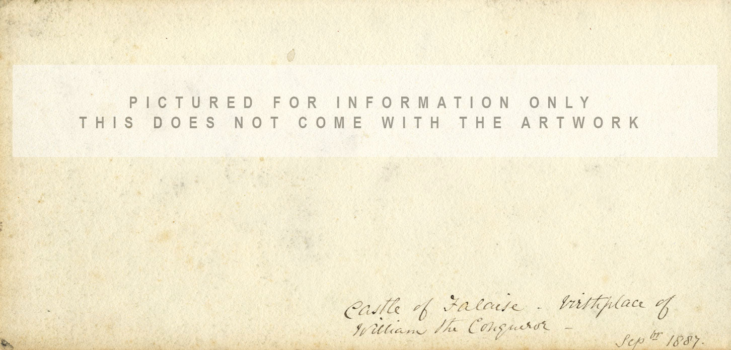 Mary C. Durst, Falaise Castle, Normandy – Original 1887 watercolour painting