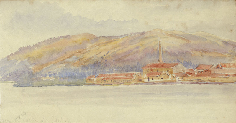Paper Mills, Lilla Edet, Sweden – Original 1904 watercolour painting