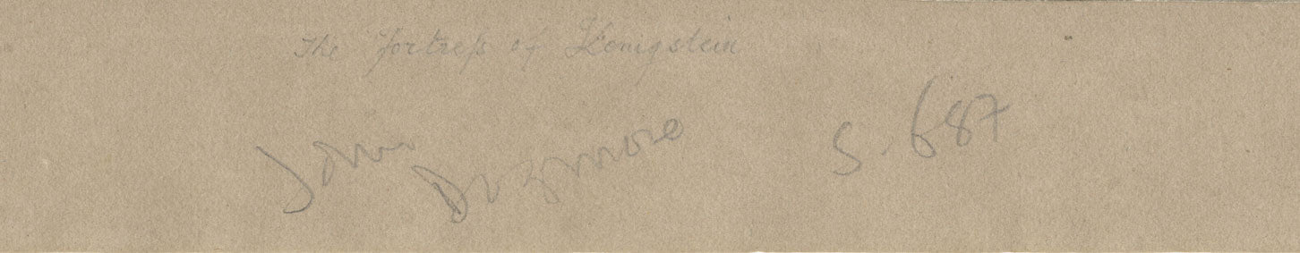 John Dugmore, Fortress of Königstein, Dresden – Early 19th-century watercolour