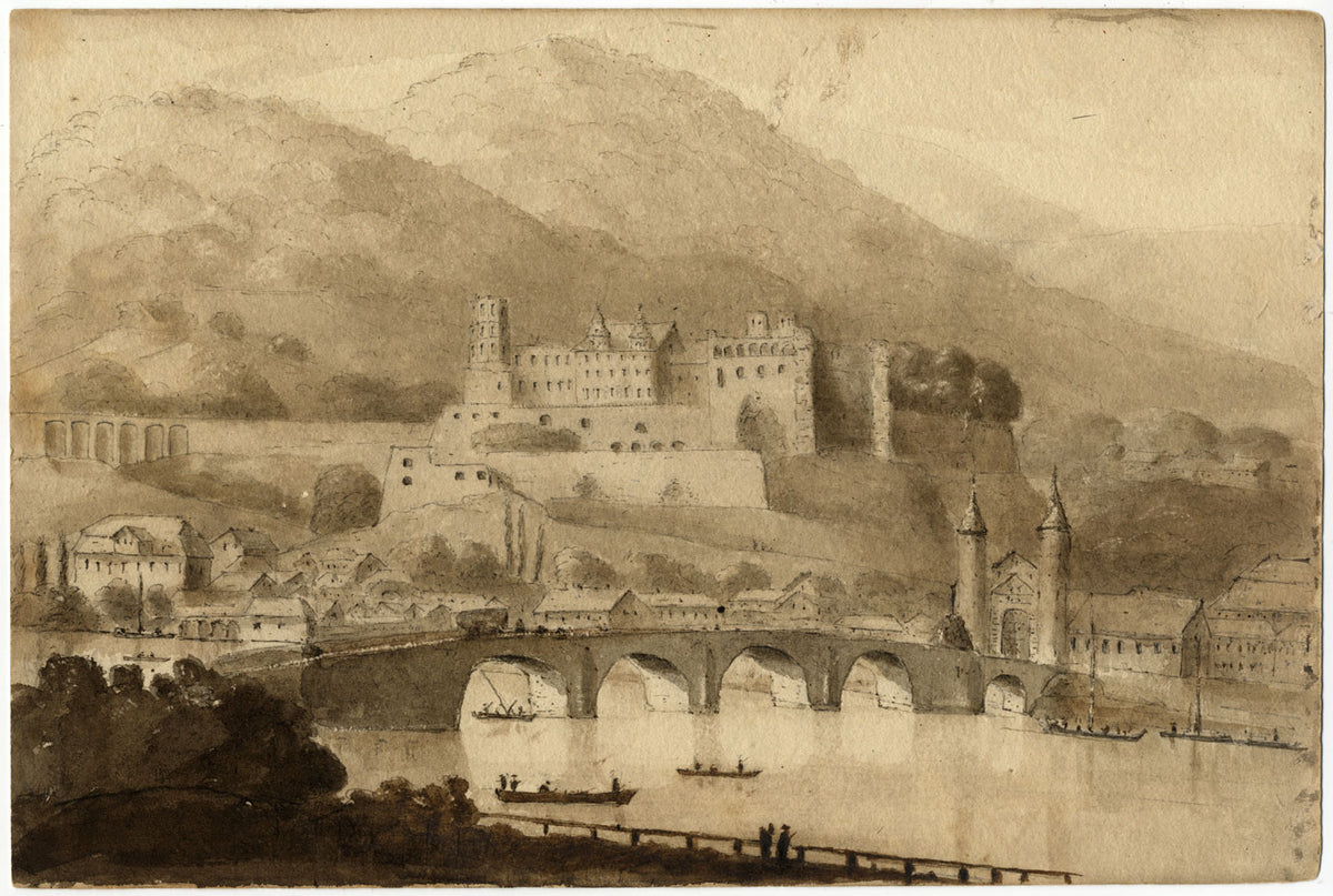 James Hamilton Stanhope, Heidelberg dal Neckar – acquerello del 1819 circa