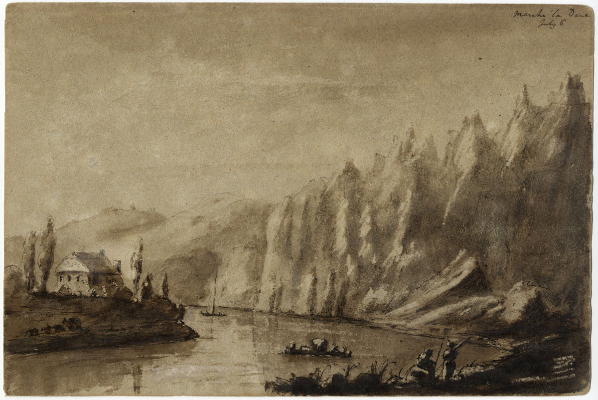 James Hamilton Stanhope, Mosa a Marche-les-Dames, Belgio – acquerello del 1819 circa