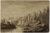 James Hamilton Stanhope, Meuse at Marche-les-Dames, Belgium – c.1819 watercolour