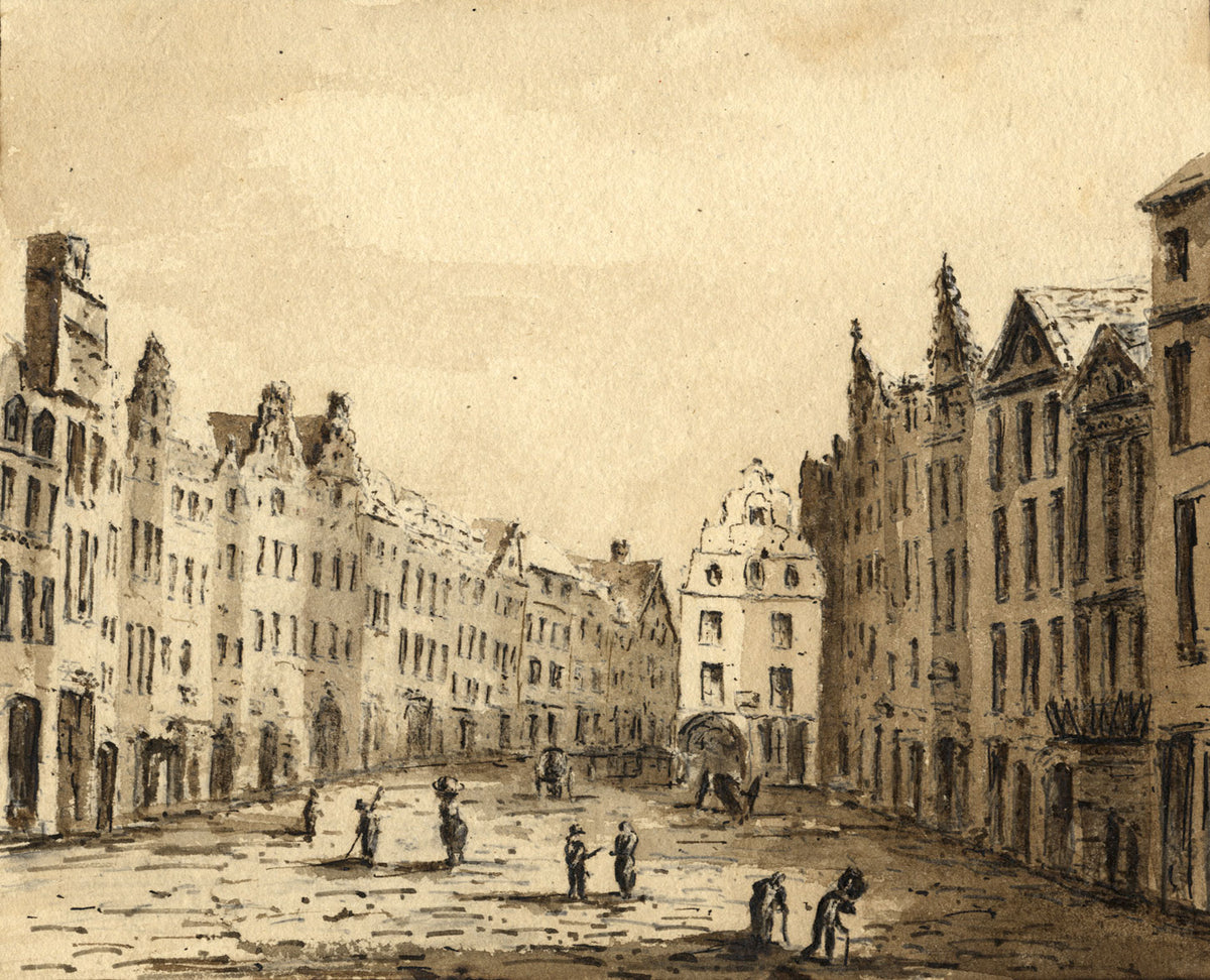 James Hamilton Stanhope, Street in Brussels, Belgium – c.1819 watercolour