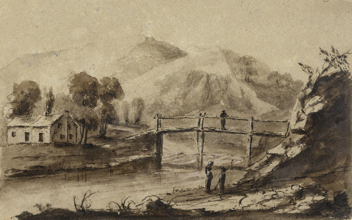 James Hamilton Stanhope, Above Cascade de Coo, Belgium – c.1819 watercolour